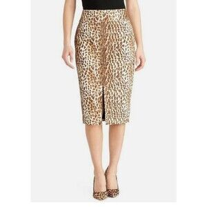 Rachel Roy Slit Leopard Print Pencil Skirt  Sz: 0US‎ -NWT $99